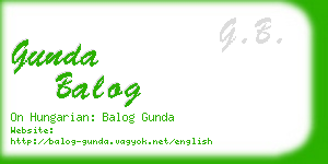 gunda balog business card